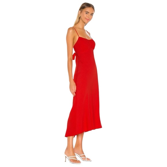 ASTR the Label Red Charisma Fitted Mermaid Style Crepe Tie Back Dress Romantic - Picture 3 of 14